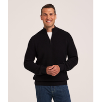 Denver Hayes Men's Shaker Quarter-Zip Mockneck Sweater Front_Flat