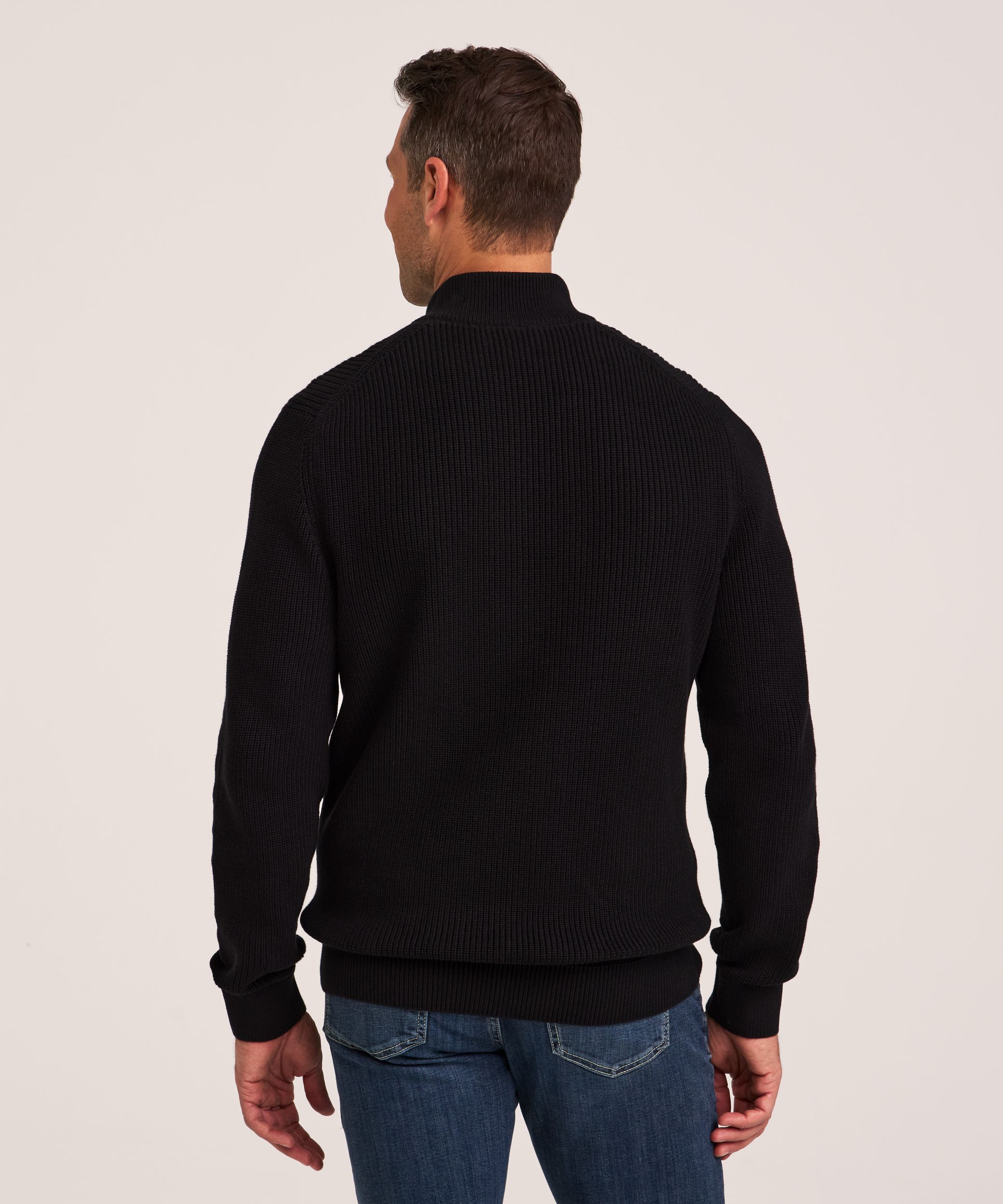 Denver Hayes Men's Shaker Quarter-Zip Mockneck Sweater