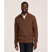 Denver Hayes Men's Shaker Quarter-Zip Mockneck Sweater