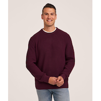 Chandail à encolure ras du cou et à mailles perlées pour hommes, Denver Hayes