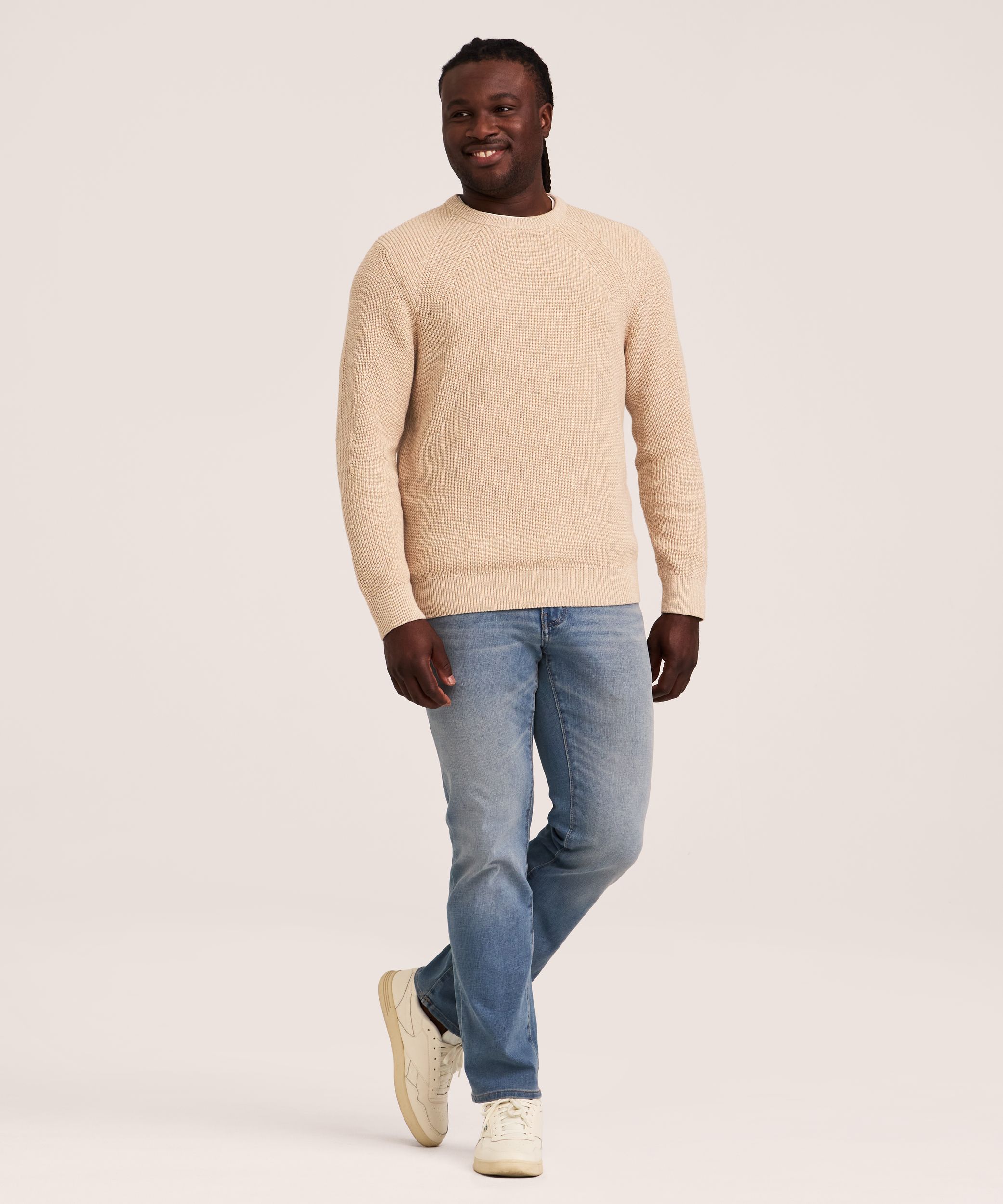 Chandail à encolure ras du cou et à mailles perlées pour hommes, Denver Hayes