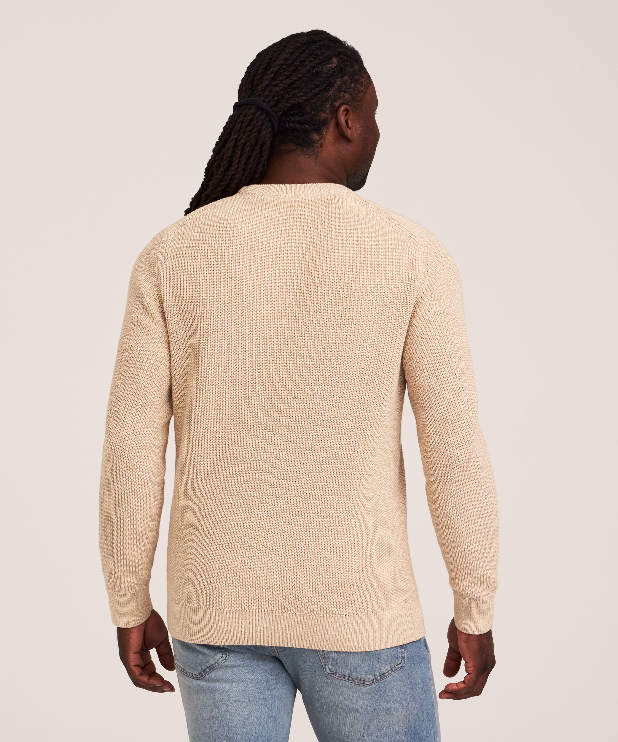 Chandail à encolure ras du cou et à mailles perlées pour hommes, Denver Hayes