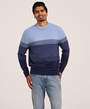 Denver Hayes Men's Lofty Knit Ombre Striped Sweater