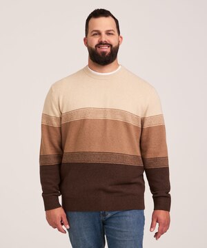 Denver Hayes Men's Lofty Knit Ombre Striped Sweater