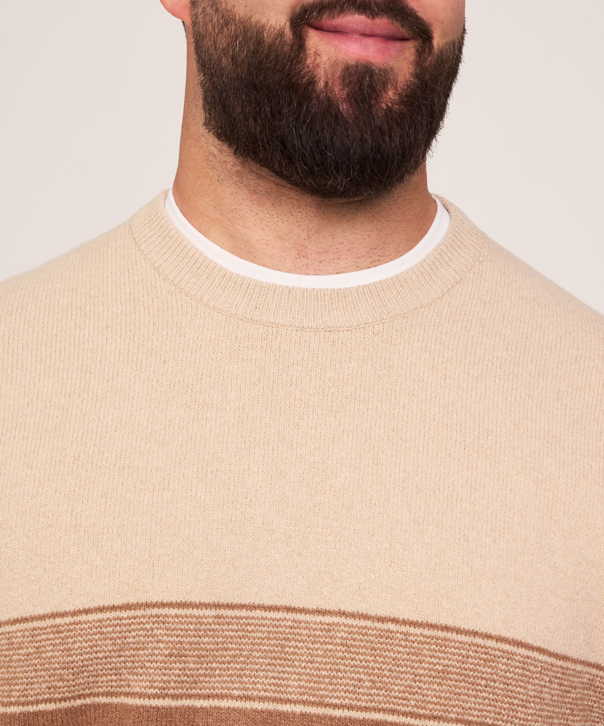 Denver Hayes Men's Lofty Knit Ombre Striped Sweater