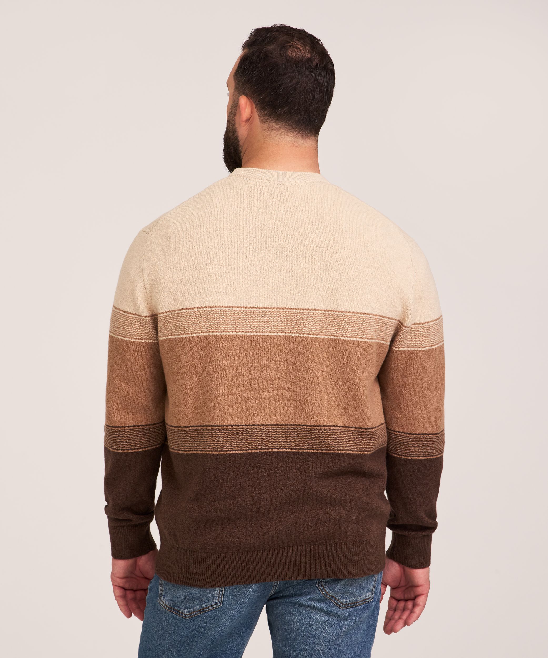 Denver Hayes Men's Lofty Knit Ombre Striped Sweater
