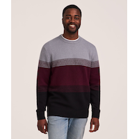 Denver Hayes Men's Lofty Knit Ombre Striped Sweater