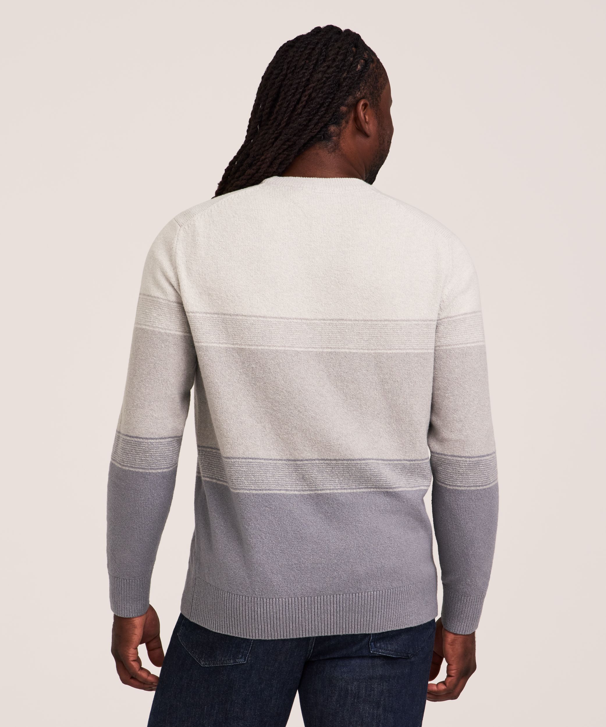 Denver Hayes Men's Lofty Knit Ombre Striped Sweater