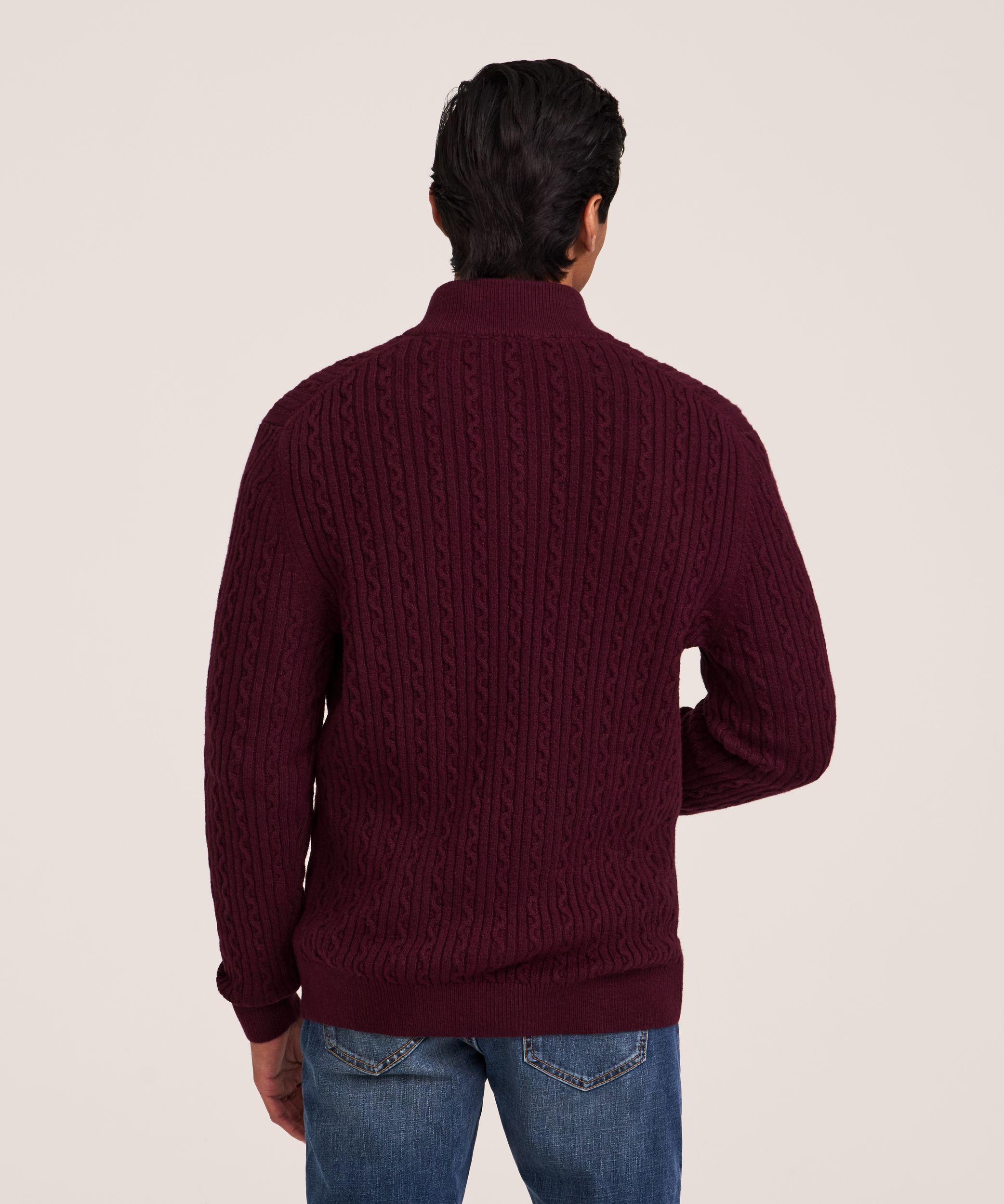 Chandail en point de torsade à gonflant pour hommes, Denver Hayes