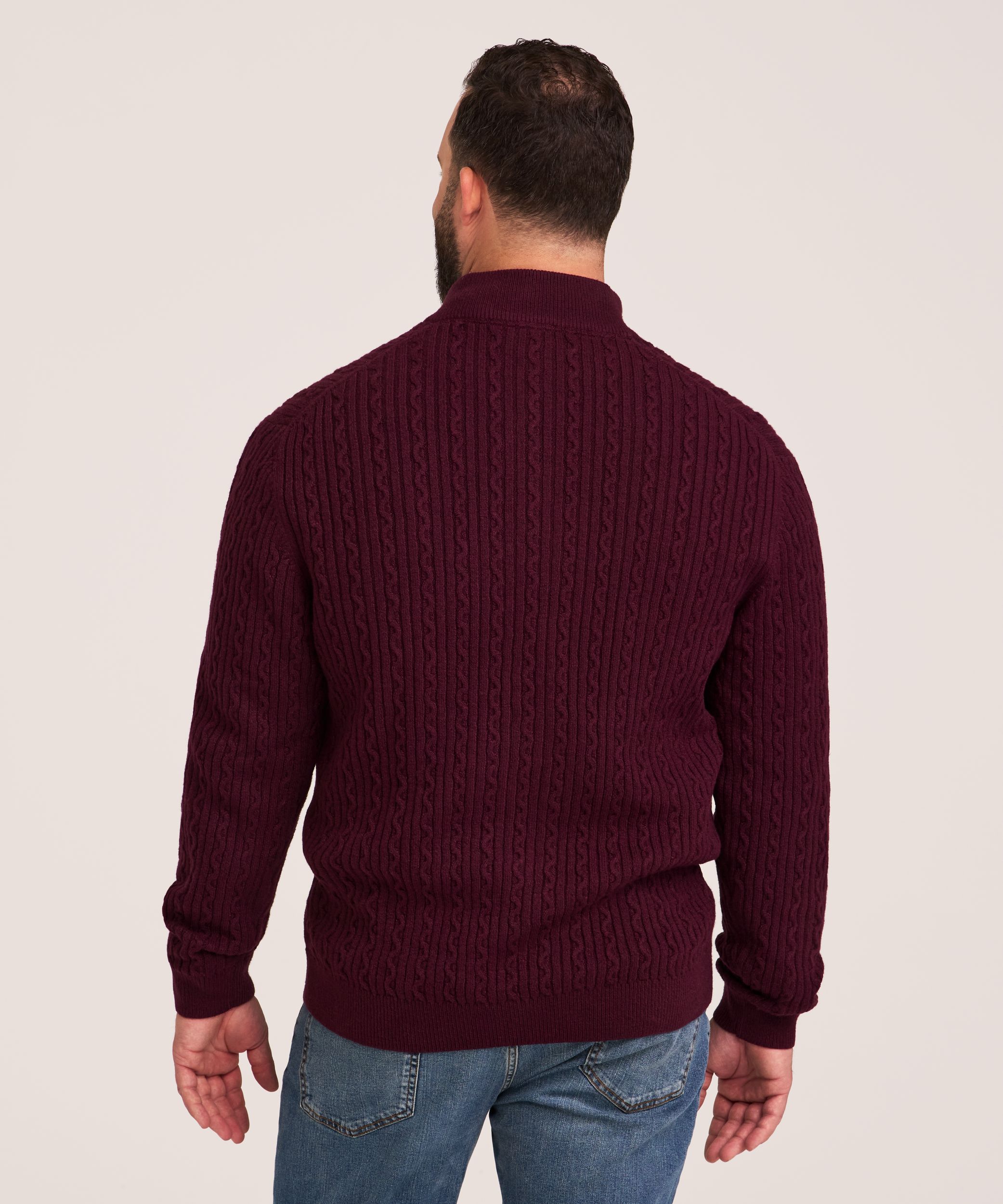 Chandail en point de torsade à gonflant pour hommes, Denver Hayes