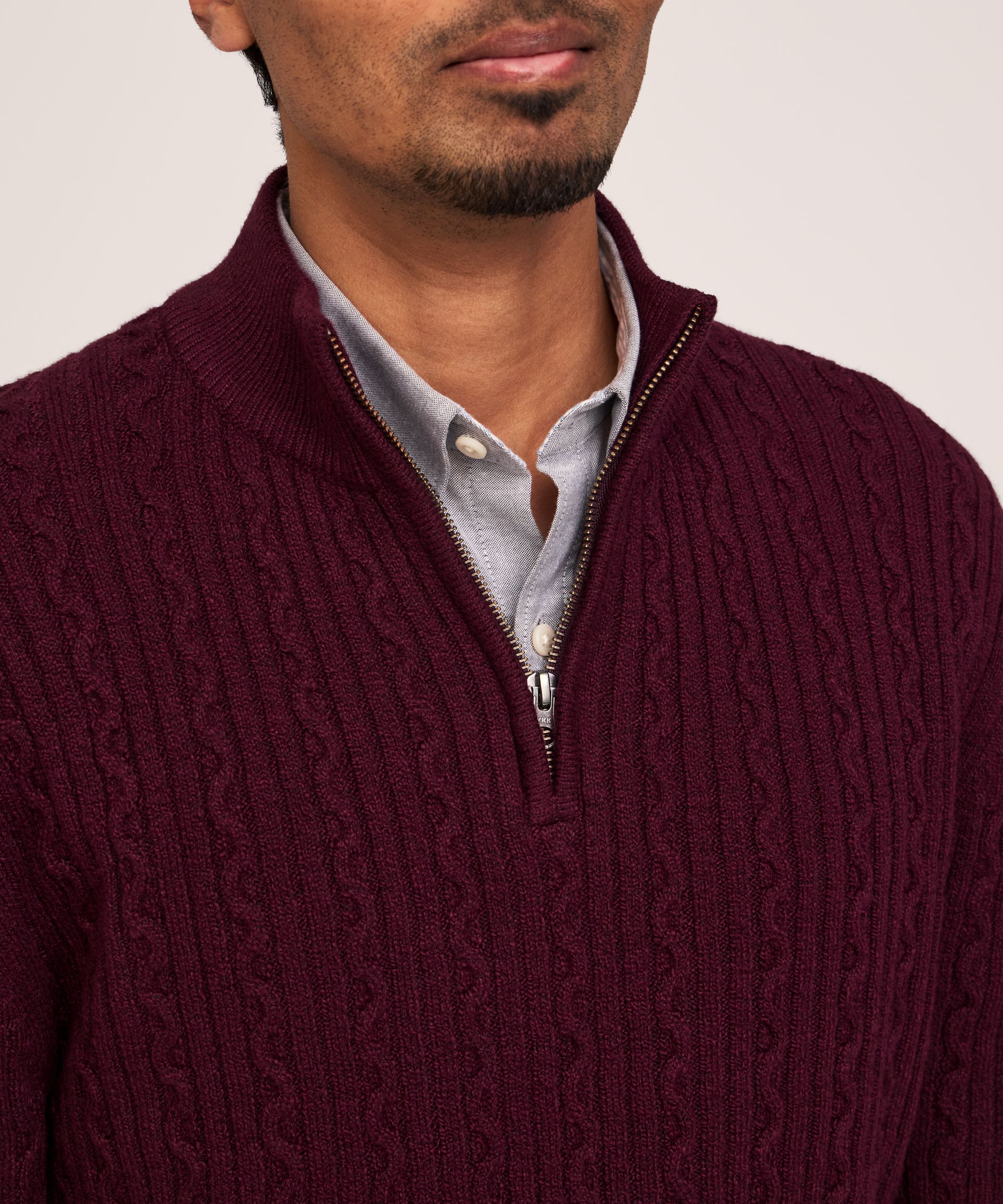 Chandail en point de torsade à gonflant pour hommes, Denver Hayes