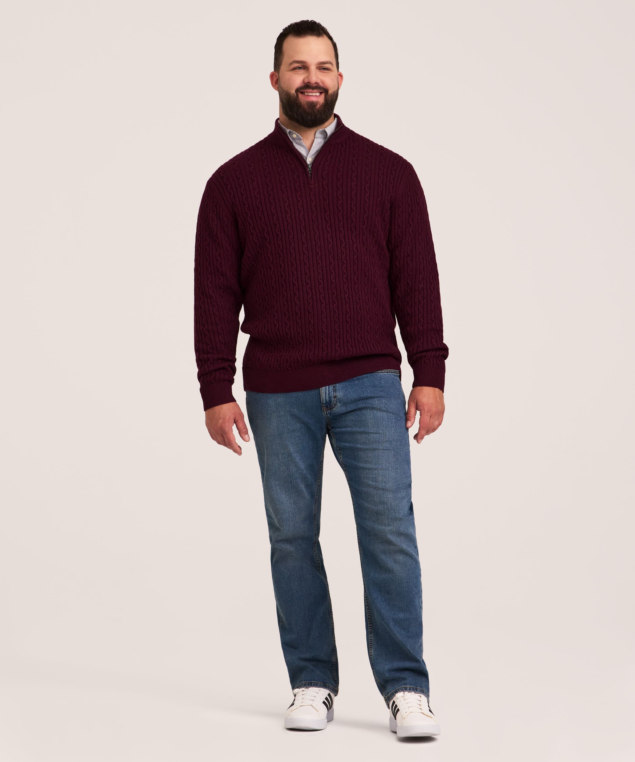 Chandail en point de torsade à gonflant pour hommes, Denver Hayes