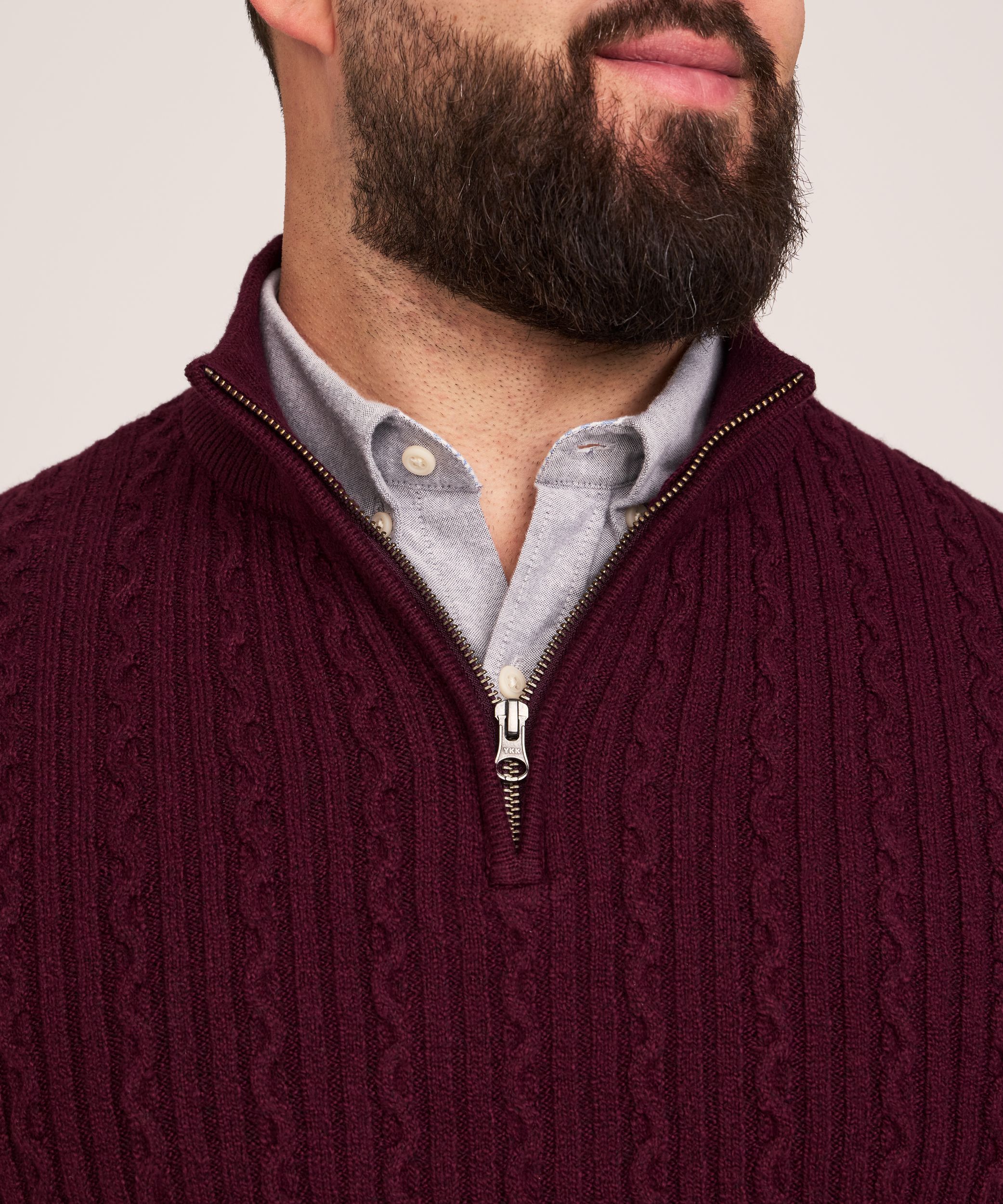 Chandail en point de torsade à gonflant pour hommes, Denver Hayes