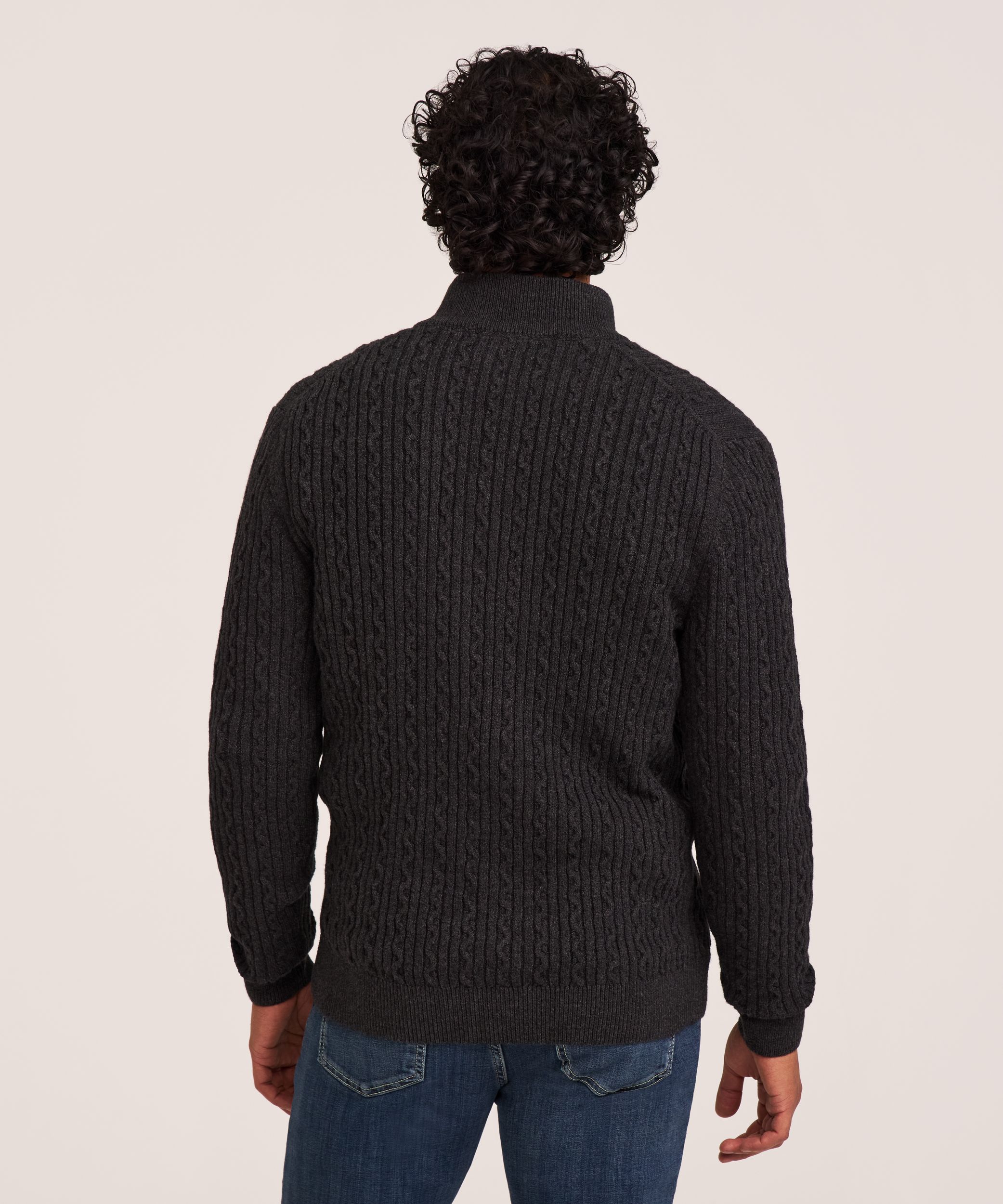 Denver Hayes Men's Lofty Cable Knit Sweater
