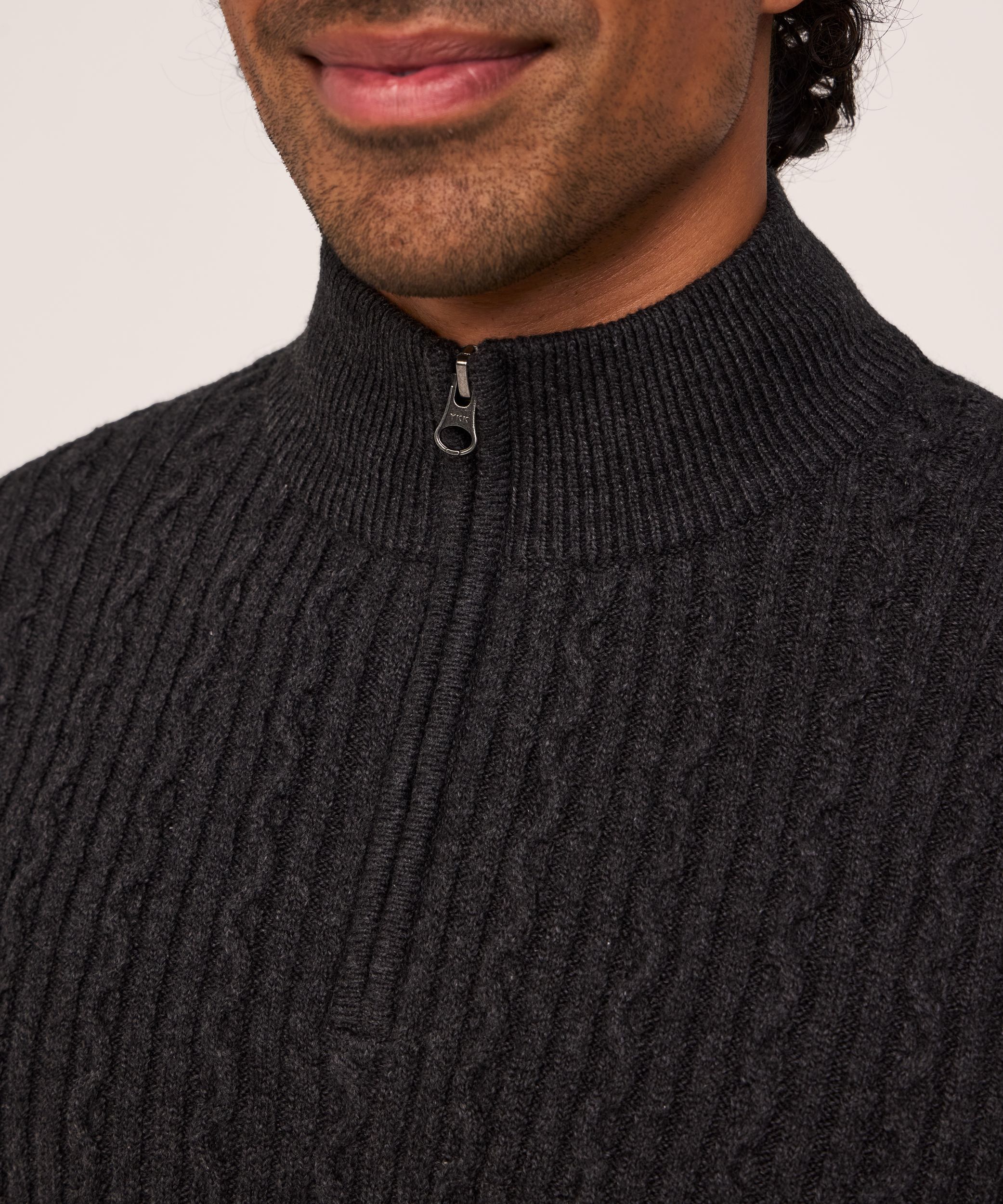 Denver Hayes Men's Lofty Cable Knit Sweater