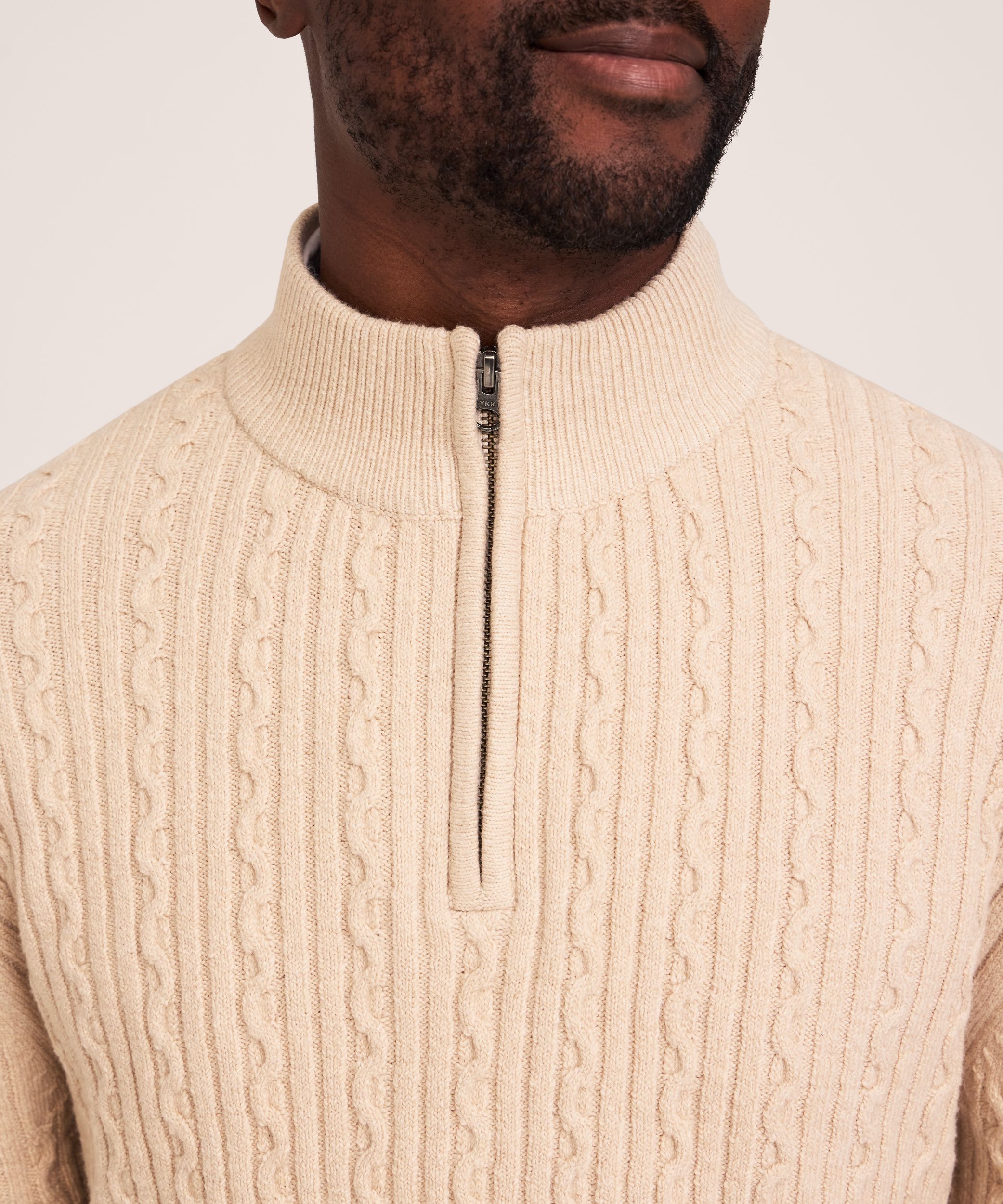 Denver Hayes Men's Lofty Cable Knit Sweater