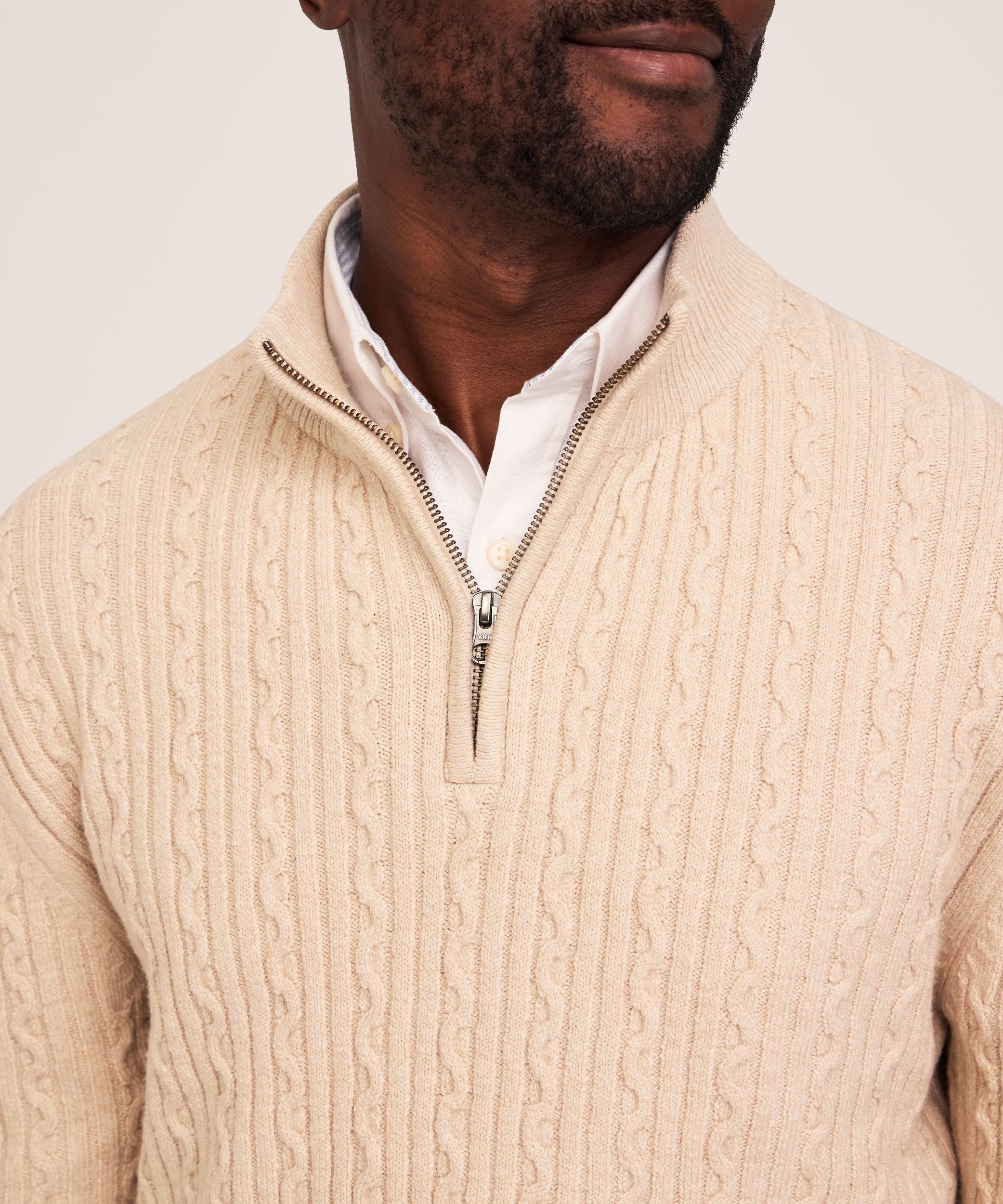 Denver Hayes Men's Lofty Cable Knit Sweater