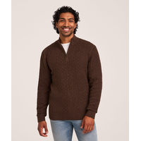 Denver Hayes Men's Lofty Cable Knit Sweater