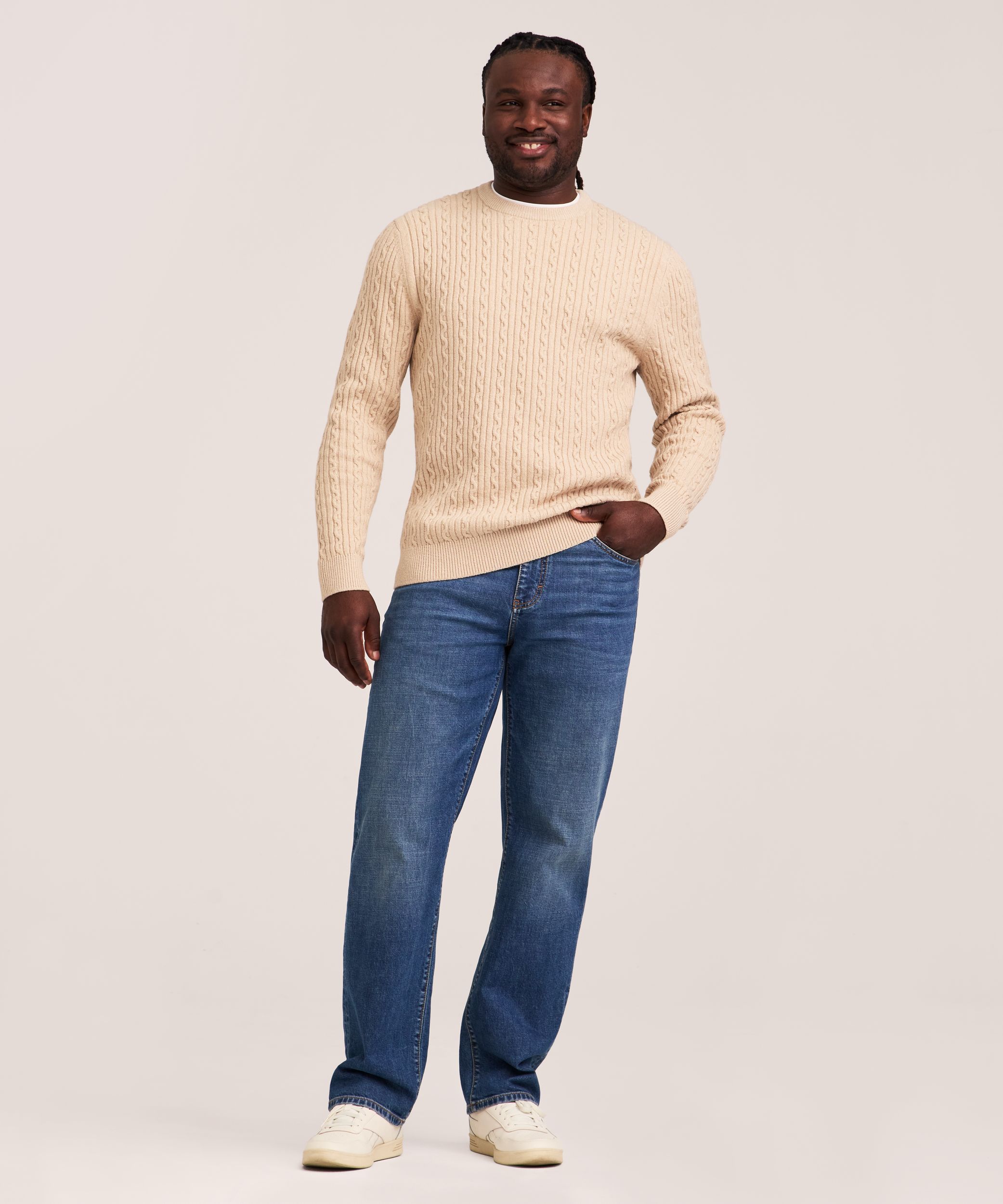 Chandail en tricot torsadé gonflant pour hommes, Denver Hayes