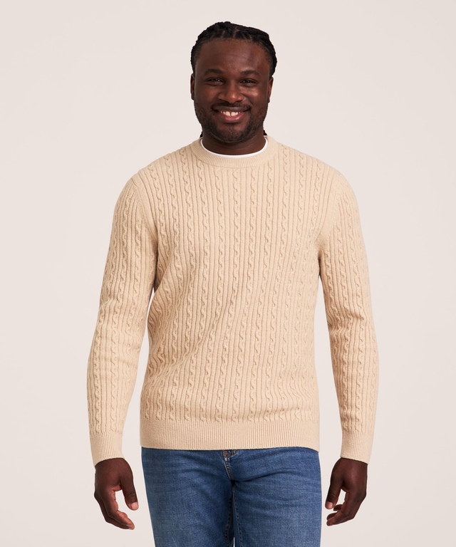 Denver Hayes Men's Lofty Knit Cable Sweater