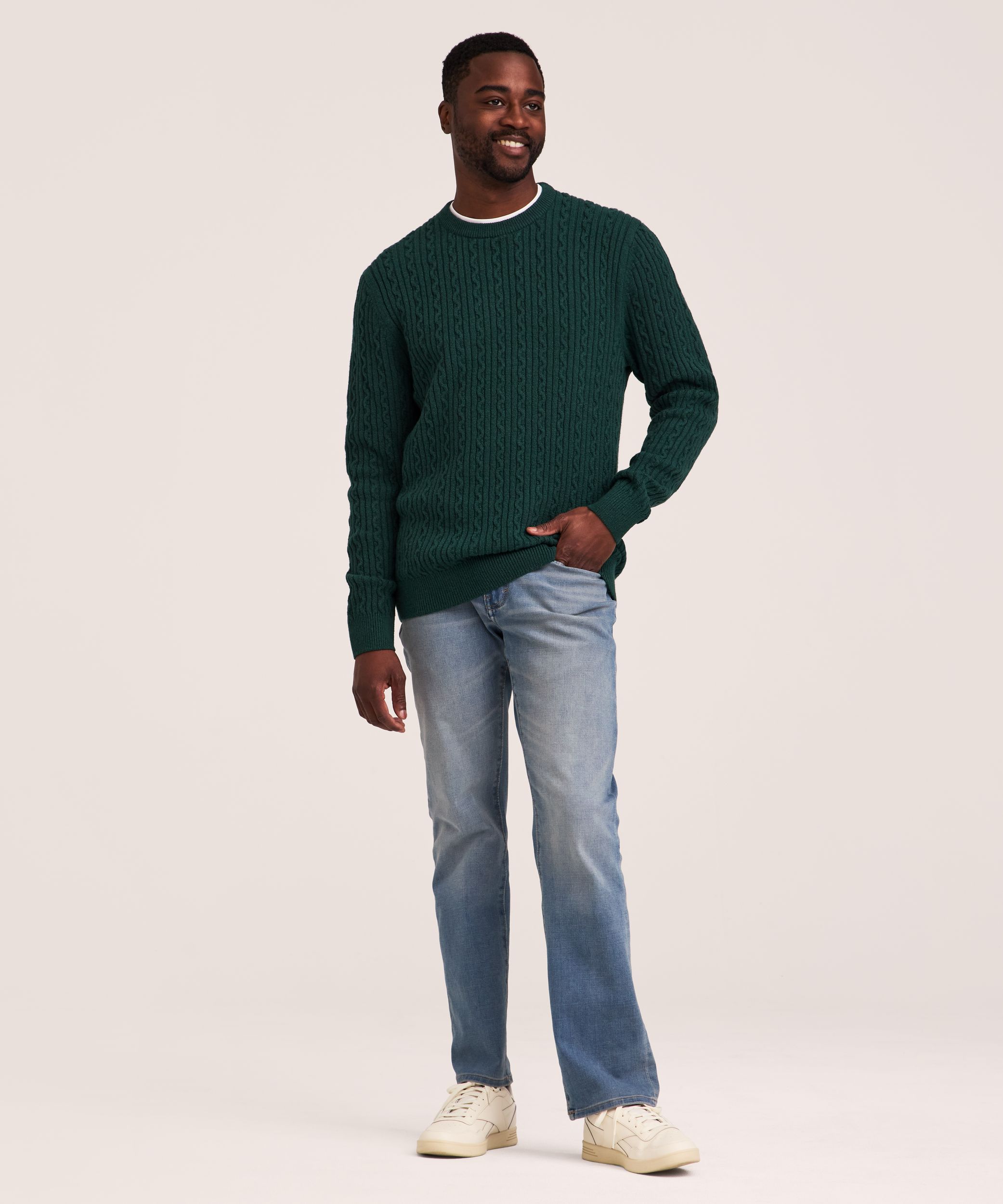 Chandail en tricot torsadé gonflant pour hommes, Denver Hayes