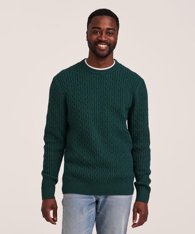 Denver Hayes Men's Lofty Knit Cable Sweater