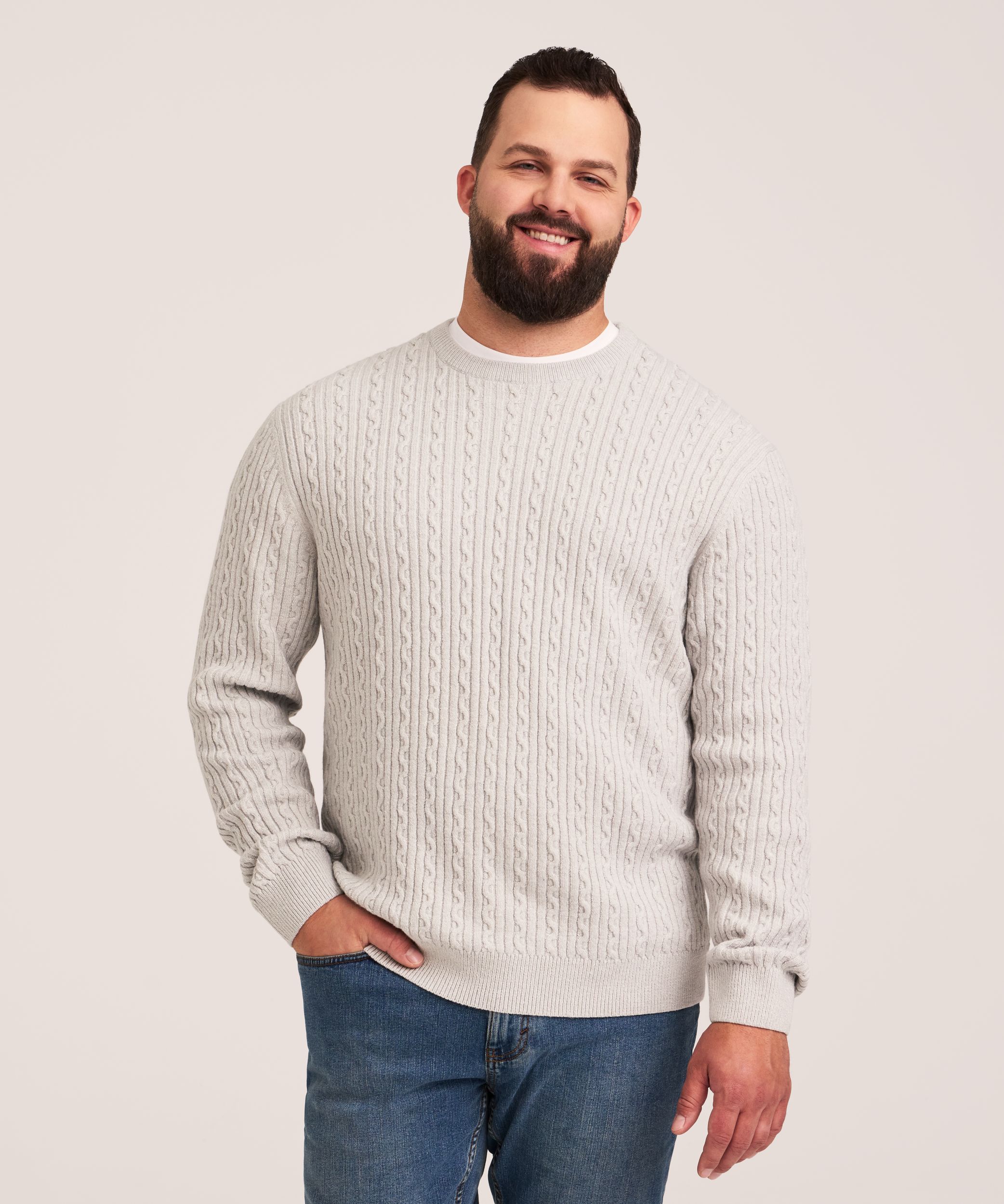 Chandail en tricot torsadé gonflant pour hommes, Denver Hayes