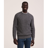 WindRiver Men's Heritage Cable Knit Crewneck Sweater Front_Flat