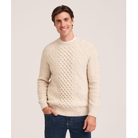 WindRiver Men's Heritage Cable Knit Crewneck Sweater
