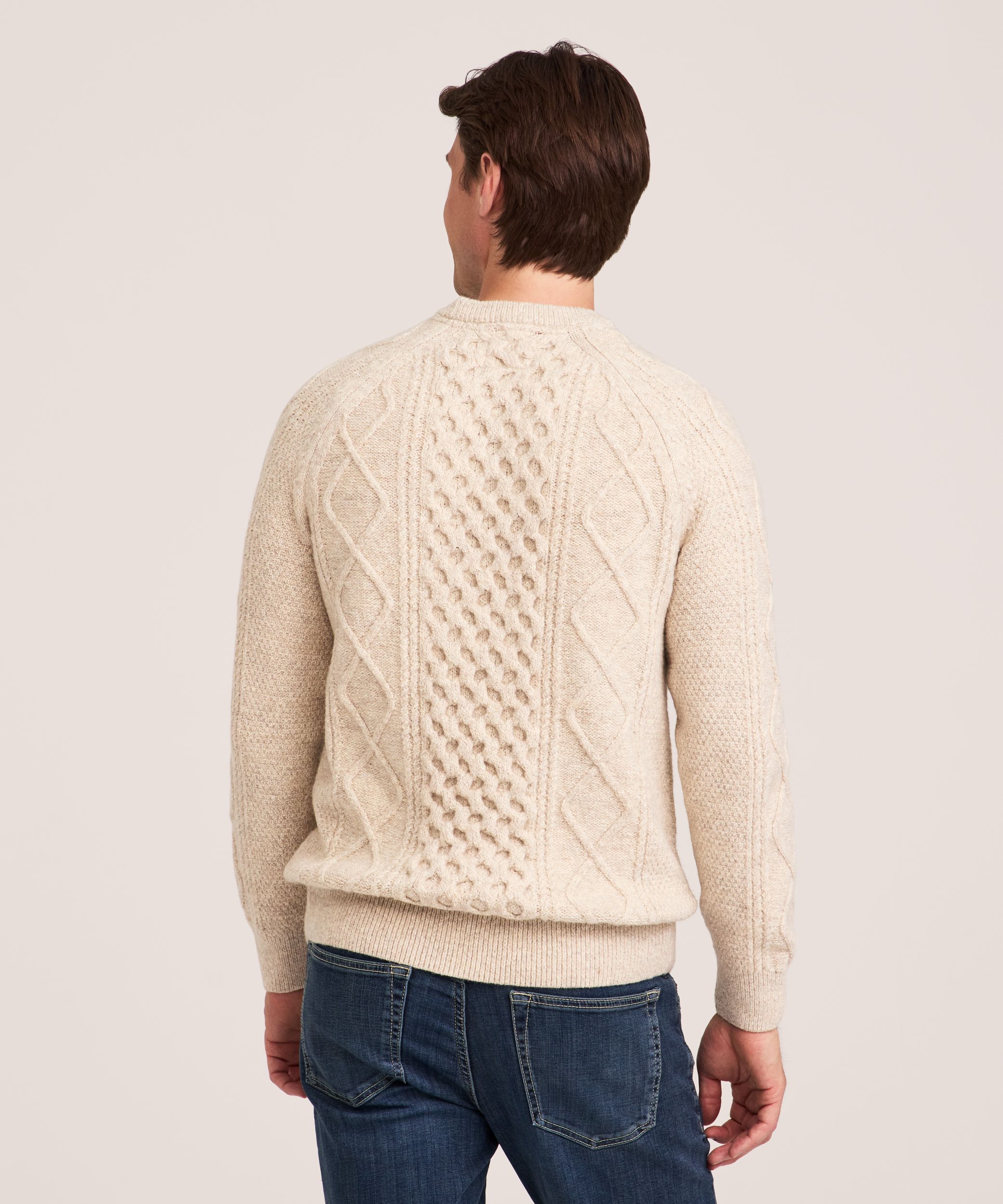 WindRiver Men's Heritage Cable Knit Crewneck Sweater