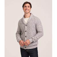 WindRiver Men's Heritage Cable Knit Cardigan Sweater