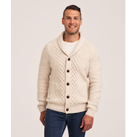 WindRiver Men's Heritage Cable Knit Cardigan Sweater