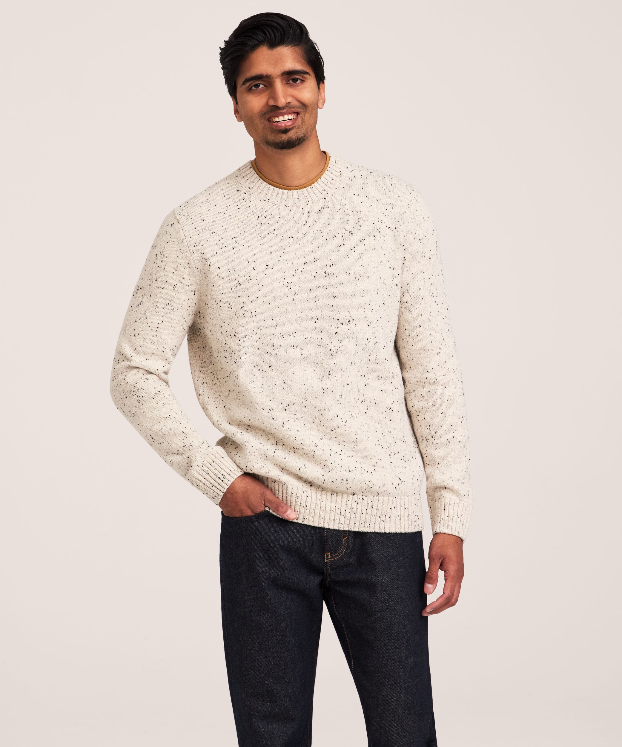 Chandail texturé avec fil à boutons contrastant pour hommes, Heritage, WindRiver