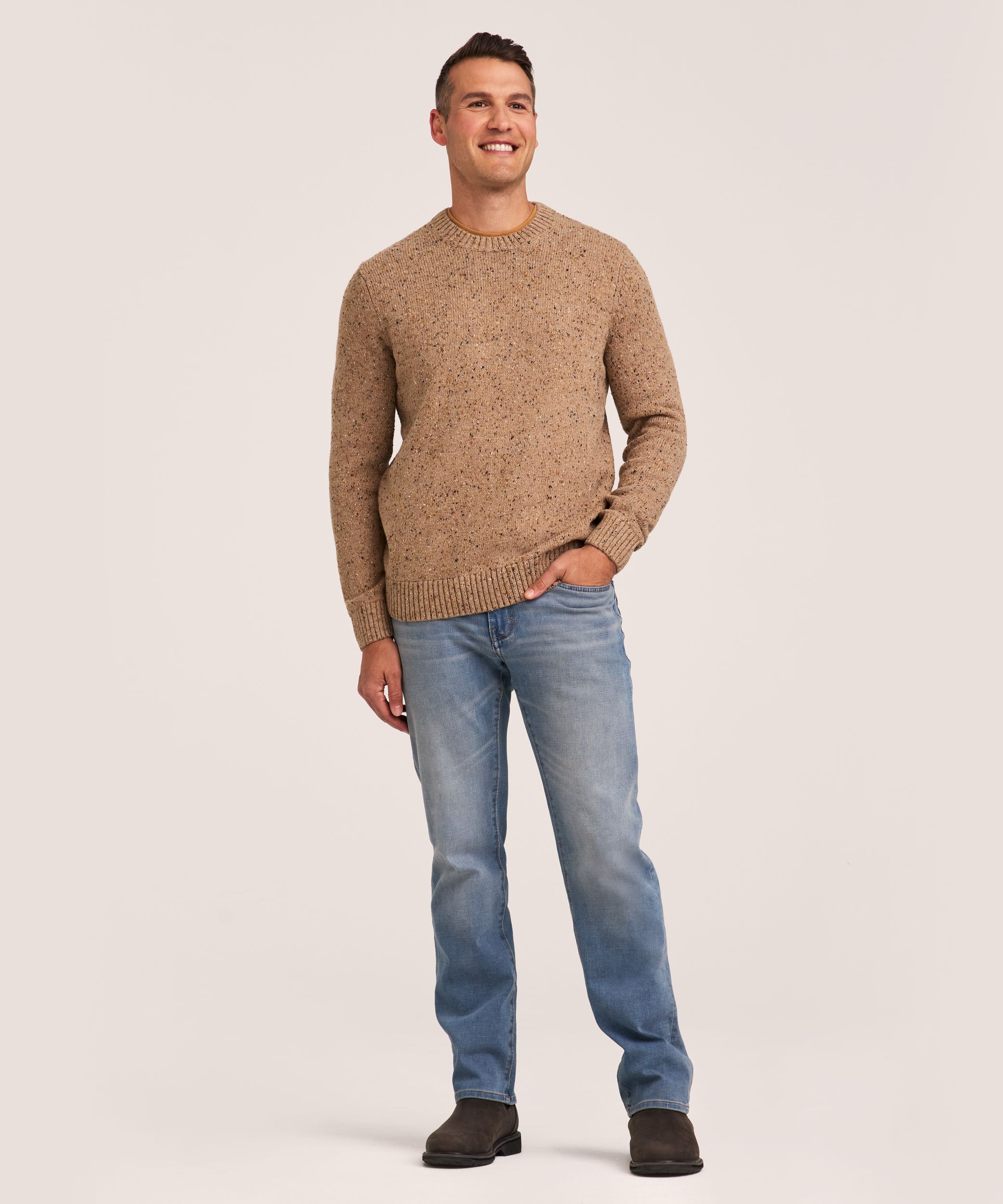 Chandail texturé avec fil à boutons contrastant pour hommes, Heritage, WindRiver
