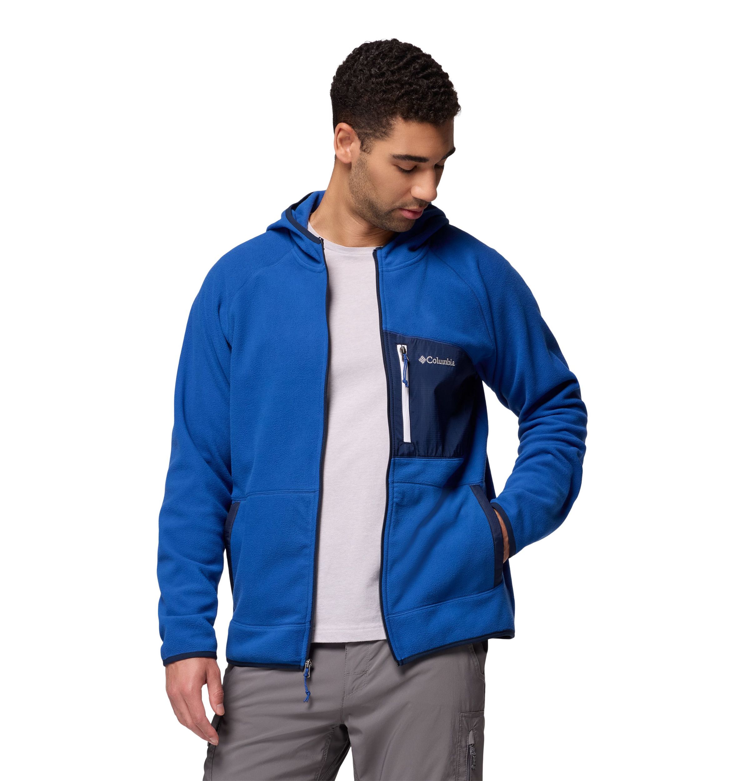 Columbia Men's Fast Trek Overlay Full Zip Hooded Fleece Jacket