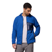 Columbia Men's Fast Trek Overlay Full Zip Hooded Fleece Jacket Front_Flat