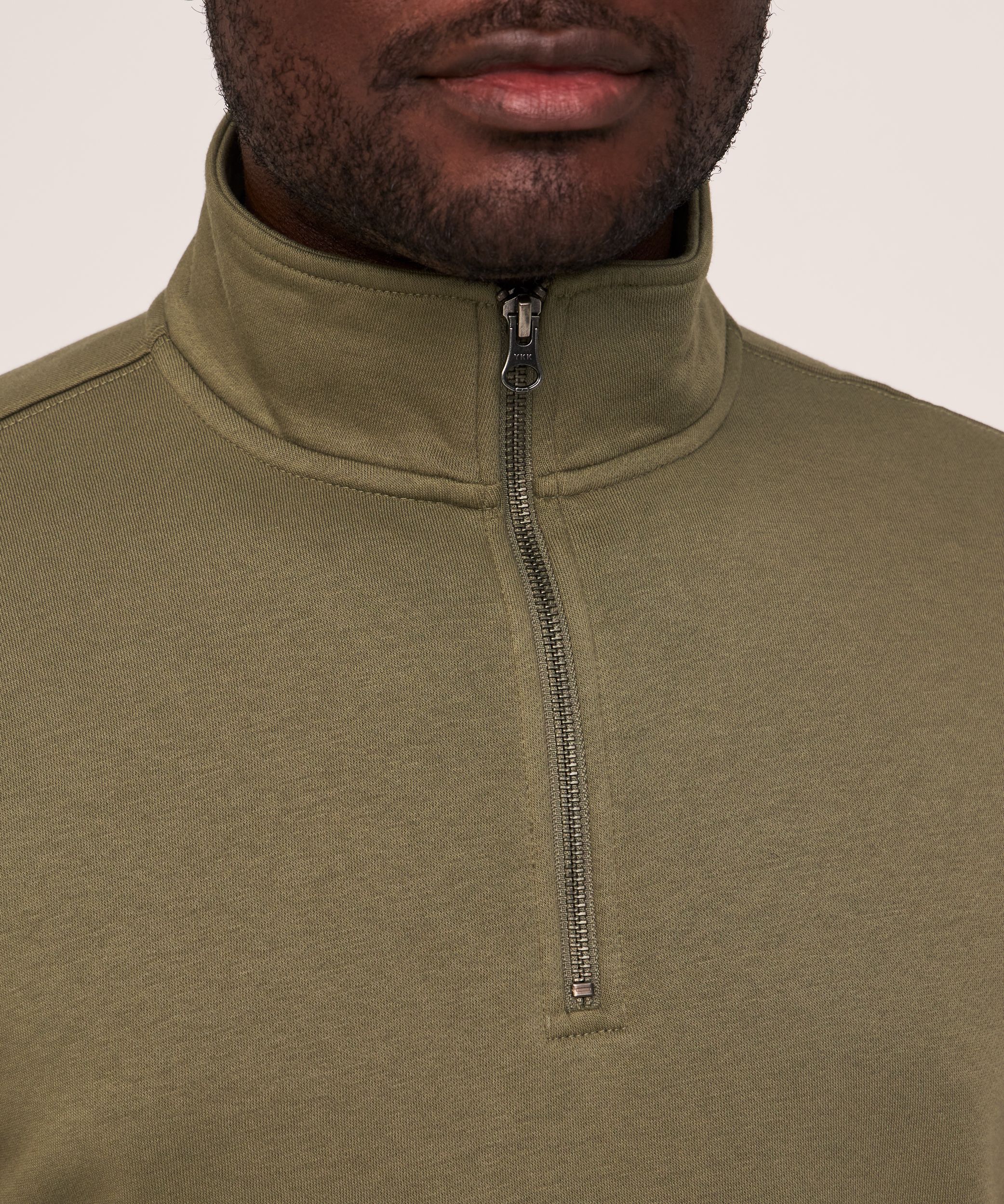Denver Hayes Men's Quarter Zip Mock Neck Fleece Sweatshirt