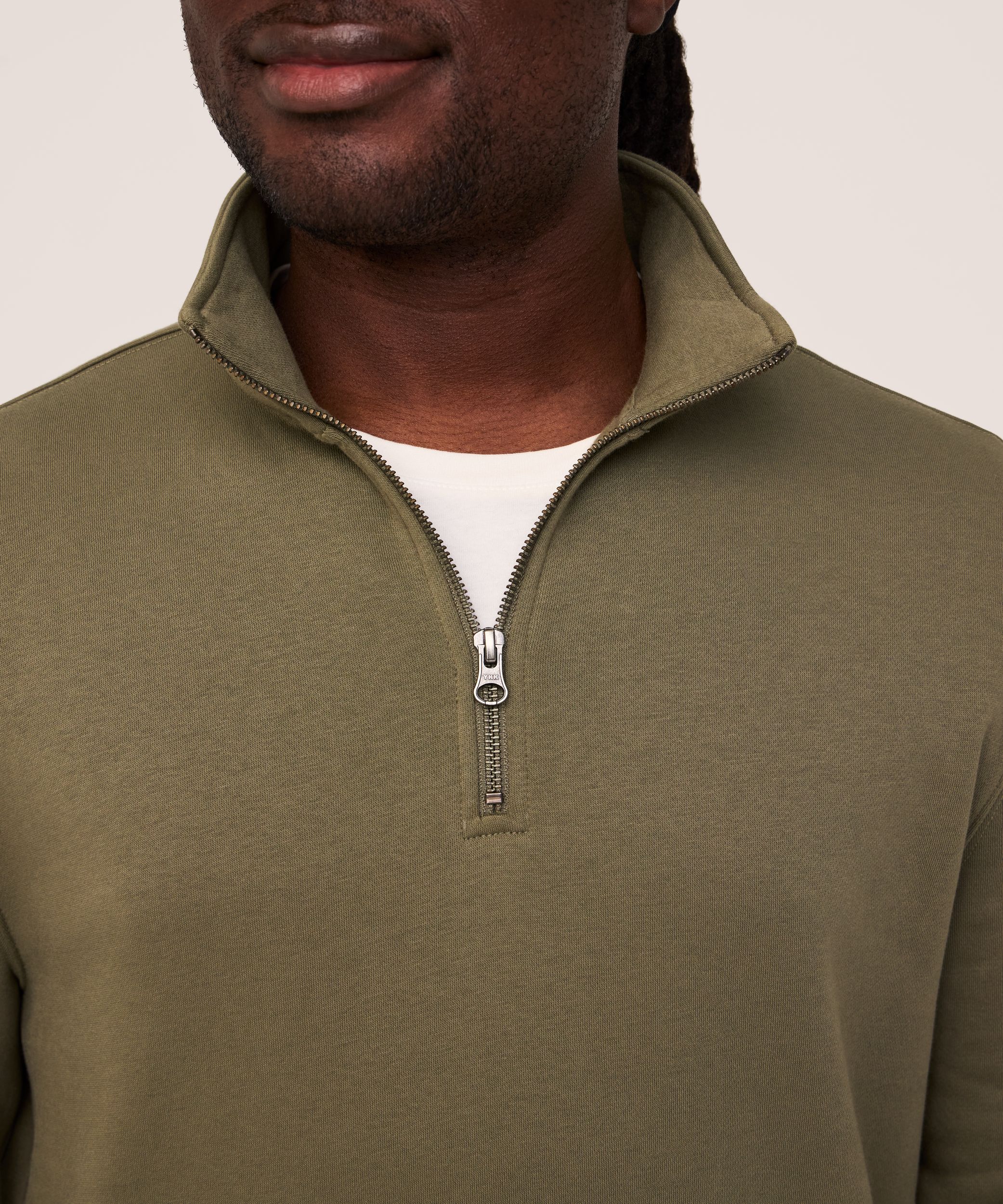 Denver Hayes Men's Quarter Zip Mock Neck Fleece Sweatshirt