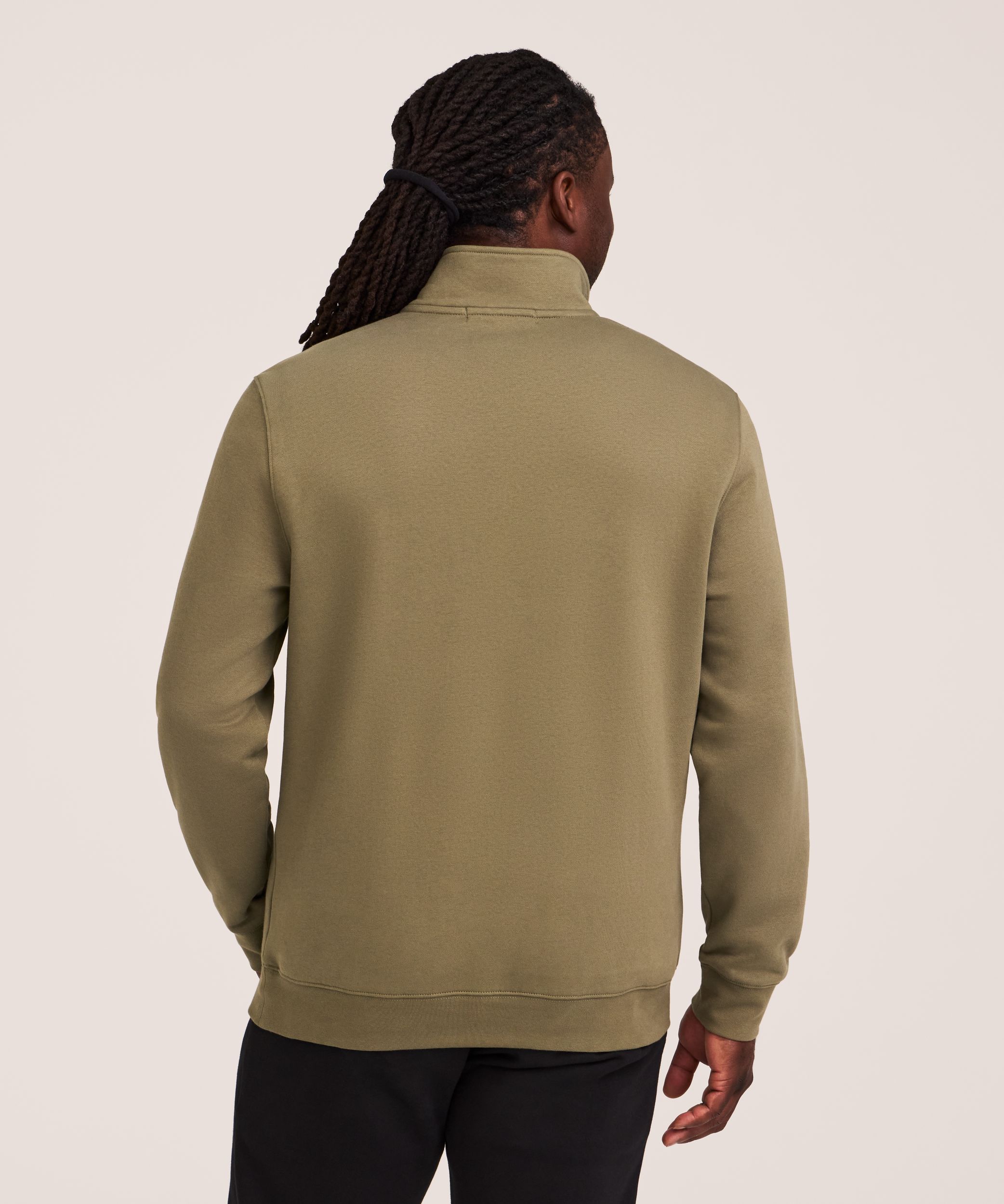 Denver Hayes Men's Quarter Zip Mock Neck Fleece Sweatshirt