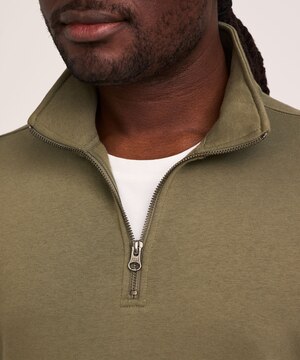 Denver Hayes Men's Quarter Zip Mock Neck Fleece Sweatshirt