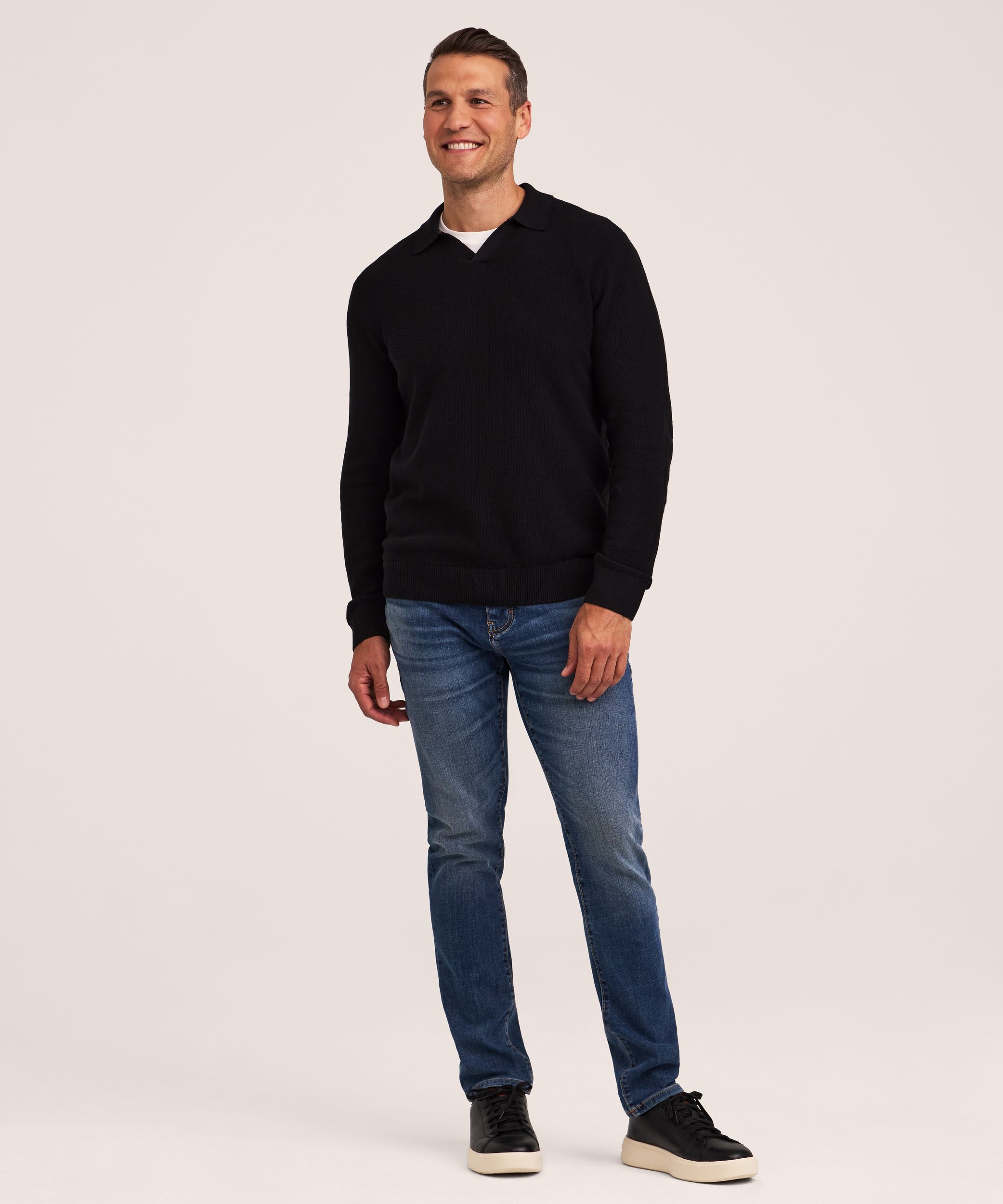 Chandail à col polo tricoteuse pour hommes, Denver Hayes