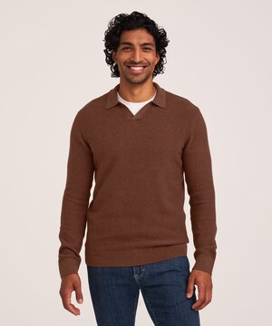 Chandail à col polo tricoteuse pour hommes, Denver Hayes