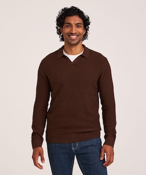 Chandail à col polo tricoteuse pour hommes, Denver Hayes