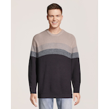 Lois Men's Lionel Long Sleeve Stripe Sweater Front_Flat