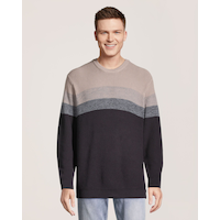 Lois Men's Lionel Long Sleeve Stripe Sweater Front_Flat