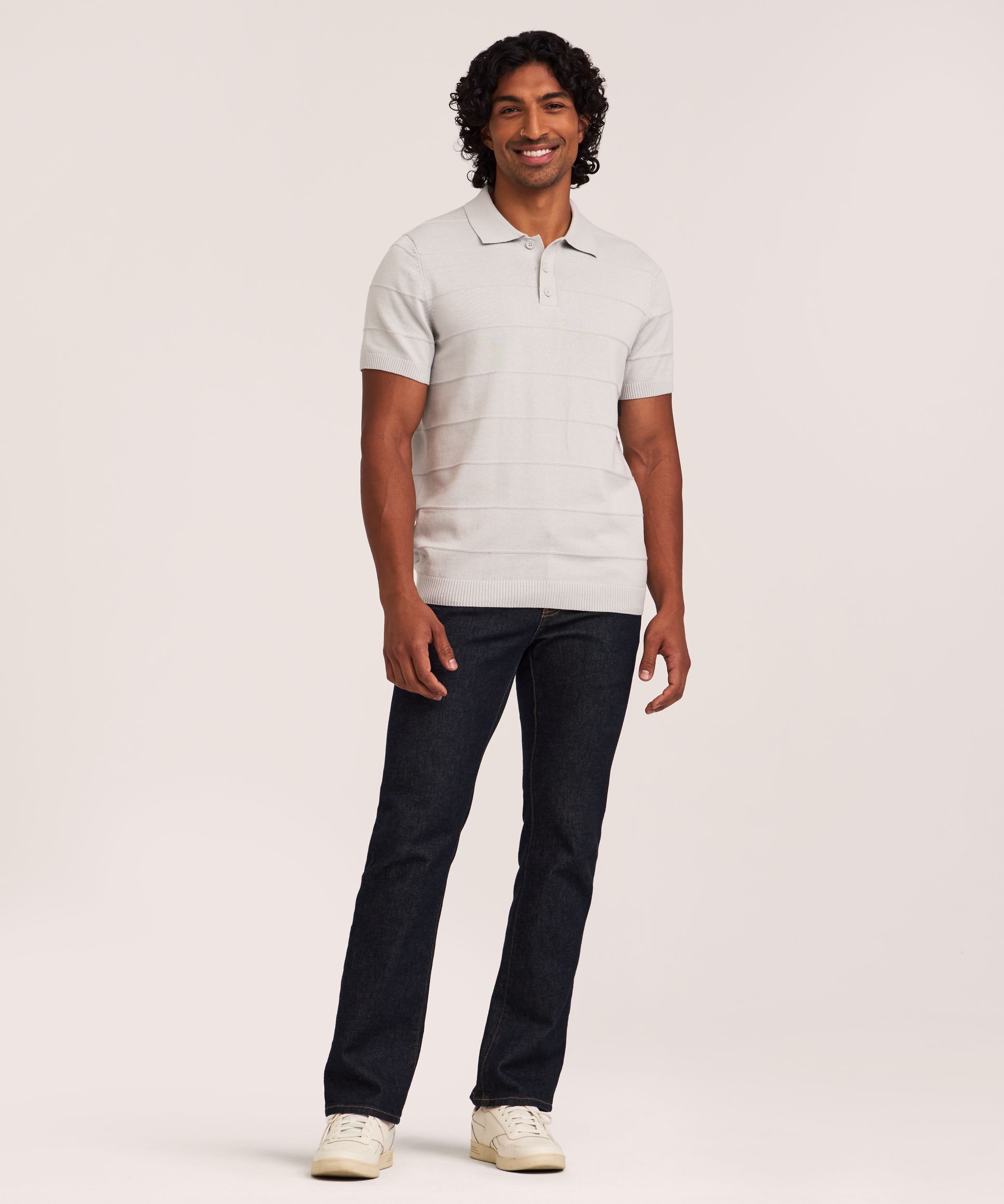 Polo rayé en tricot pour hommes, Denver Hayes