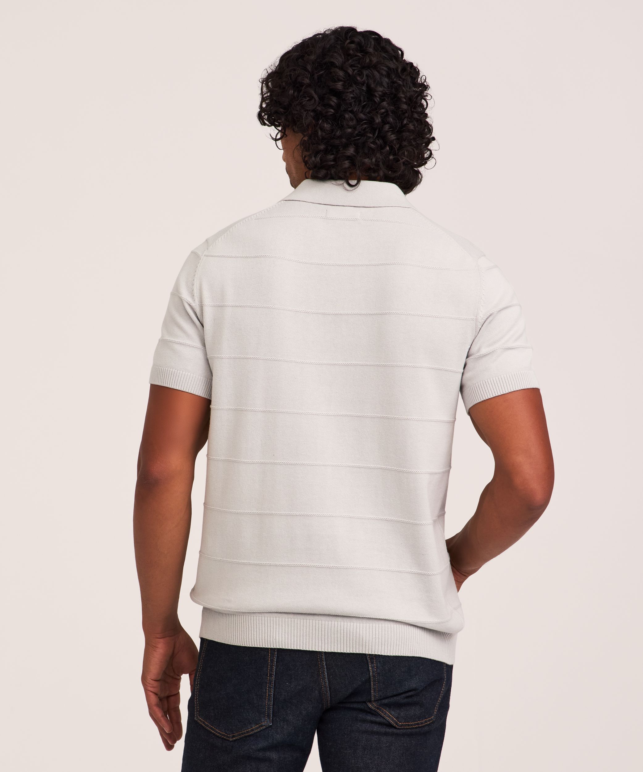 Polo rayé en tricot pour hommes, Denver Hayes