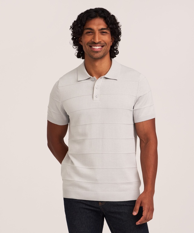 Polo rayé en tricot pour hommes, Denver Hayes