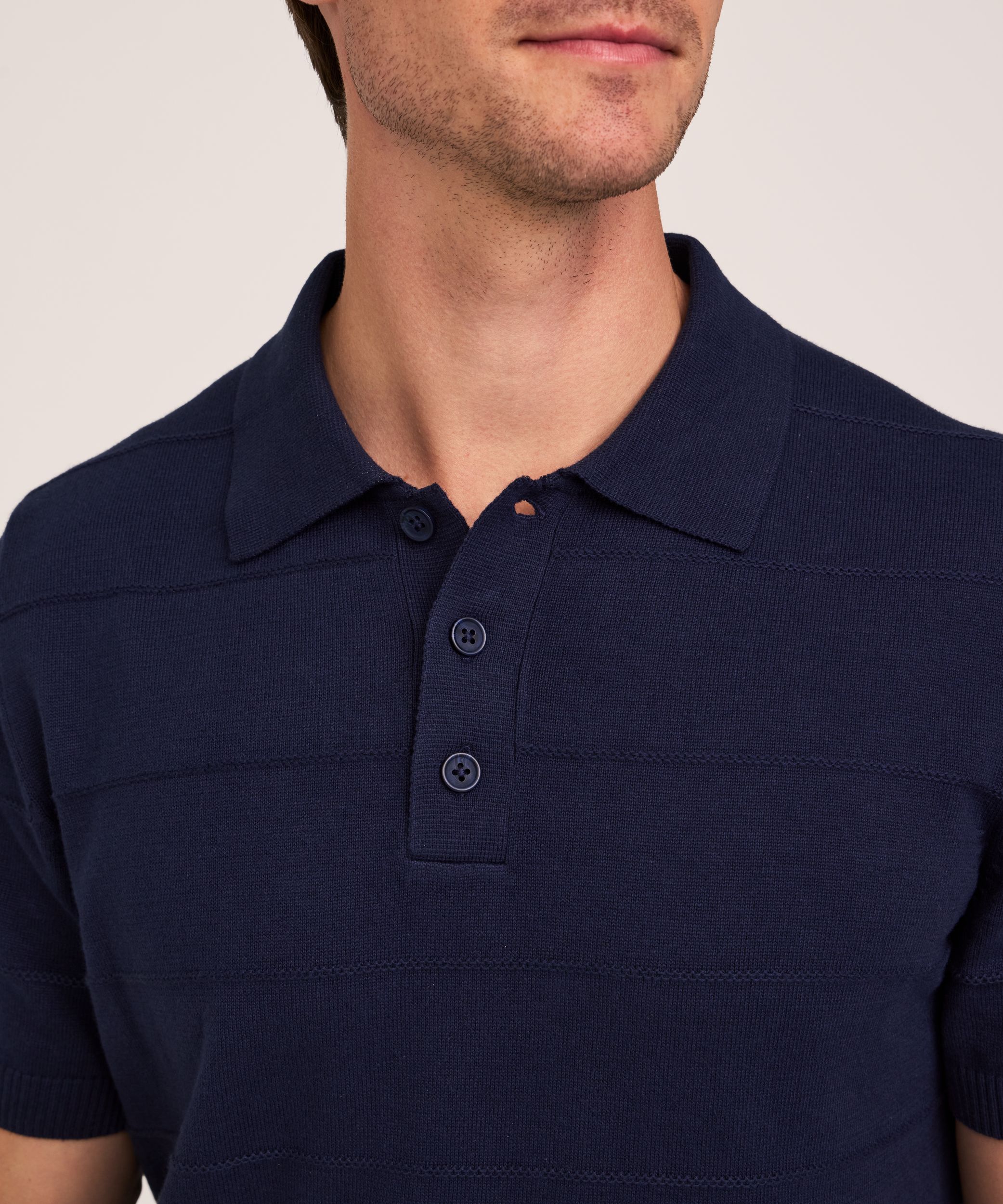 Denver Hayes Men's Striped Knit Polo