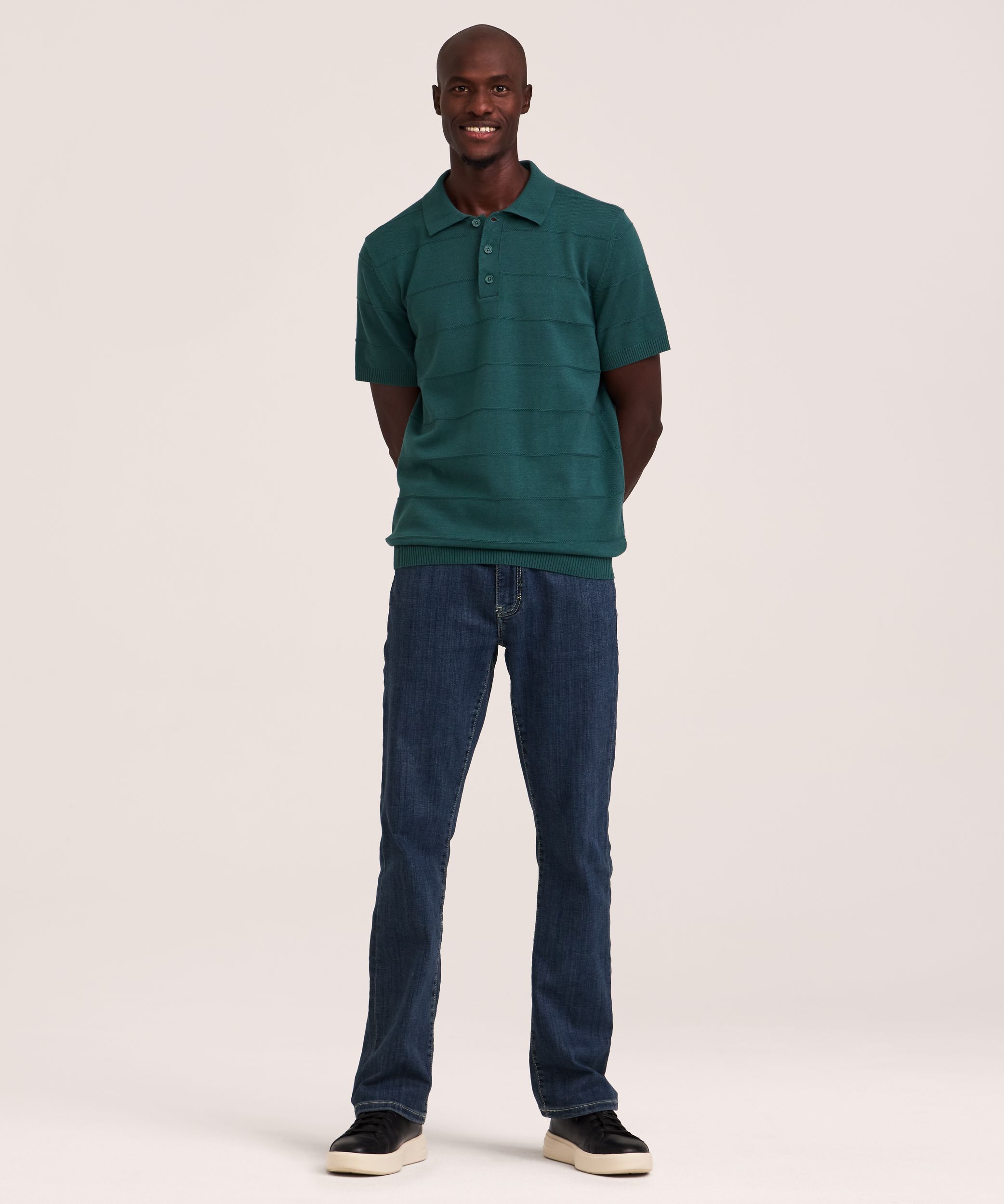 Denver Hayes Men's Striped Knit Polo